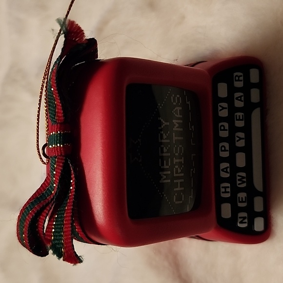 VINTAGE  FORGET ME NOT COMPUTER ORNAMENT  & SANTA FIGURINE - Picture 4 of 10